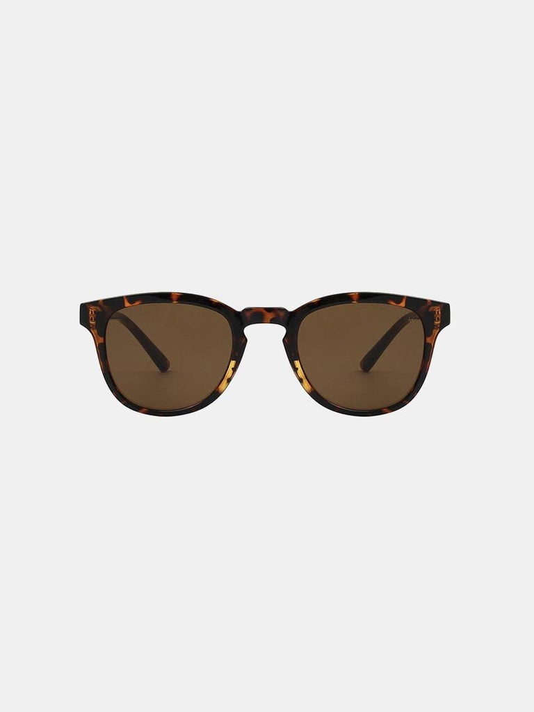Brune, mønster, krokodille klare runde, ovale solbriller med brunt glas fra A. Kjærbede