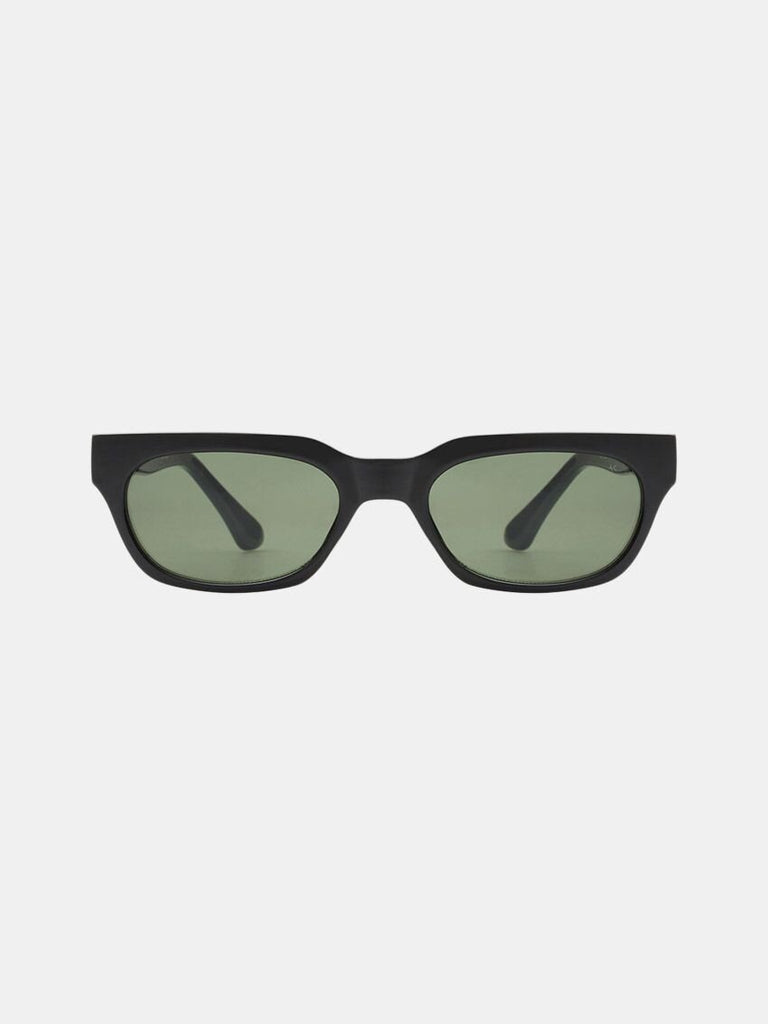 Sorte hurtigbriller, små solbriller med grå, mørkt glas fra A. Kjærbede