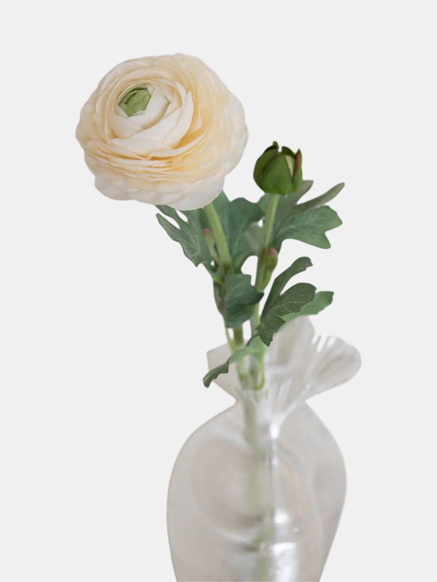 White Fake Ranunculus Artificial Ranunculus Flower i White fra Bloom Objects | Hurtig Levering