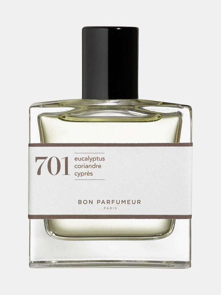 Parfume med duft af eukalyptus, rav og aromatisk hvidt træ fra Bon Parfumeur