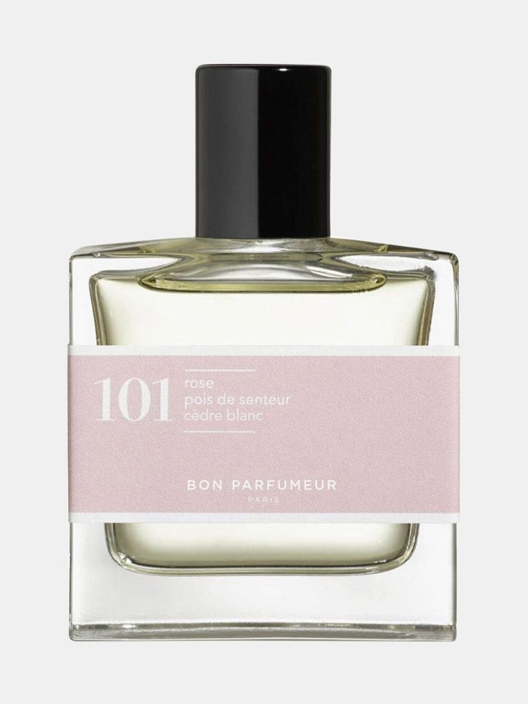 Parfume med duft af rose, ærteblomst og hvid cedertræ fra Bon Parfumeur.